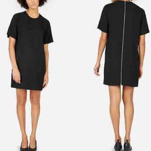 Everlane The Japanese GoWeave Zip Back Tee Dress in Black Size 0